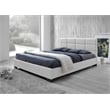Bowery Hill Faux Leather Upholstered Full Platform Bed in White