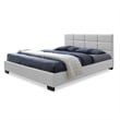 Bowery Hill Faux Leather Upholstered Full Platform Bed in White