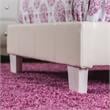 Bowery Hill Contemporary Faux Leather Twin Platform Bed in White