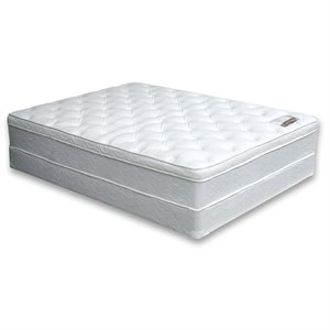 Bowery Hill Fabric Cal King Quilted Euro Top Mattress in White