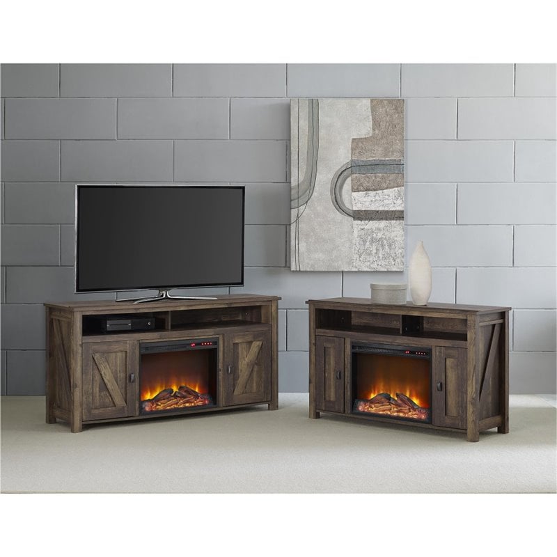 Bowery Hill Contemporary 50'' Fireplace TV Stand in Heritage Pine