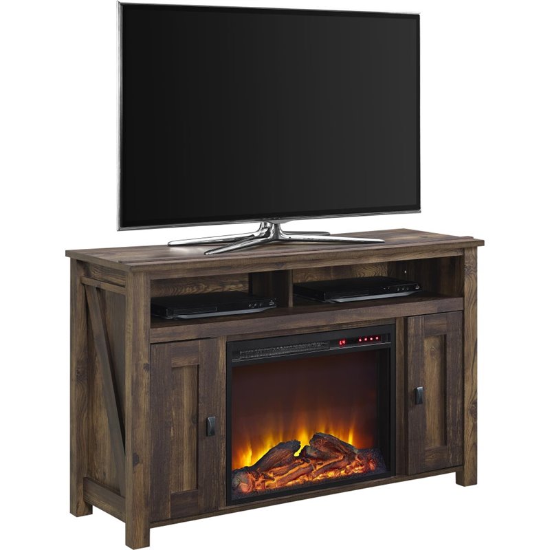 Bowery Hill Contemporary 50'' Fireplace TV Stand in Heritage Pine