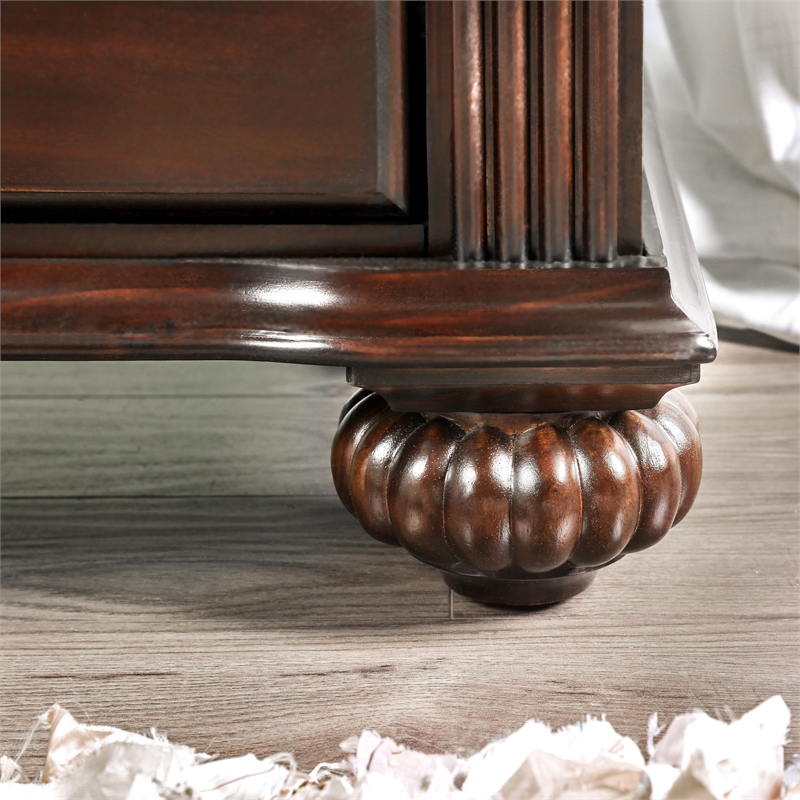 Bowery Hill 2pc Dark Walnut Solid Wood Bedroom Set - King Bed + Nightstand