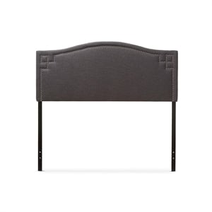 Bowery Hill Contemporary Upholstered Twin Headboard in Dark Gray