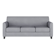 Bowery Hill Contemporary Leather Reception Sofa in Gray Finish