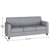 Bowery Hill Contemporary Leather Reception Sofa in Gray Finish