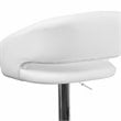 Bowery Hill Contemporary Faux Leather Adjustable Bar Stool in White