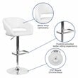 Bowery Hill Contemporary Faux Leather Adjustable Bar Stool in White