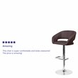 Bowery Hill Contemporary Faux Leather Adjustable Bar Stool in Brown