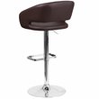 Bowery Hill Contemporary Faux Leather Adjustable Bar Stool in Brown