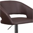 Bowery Hill Contemporary Faux Leather Adjustable Bar Stool in Brown