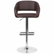 Bowery Hill Contemporary Faux Leather Adjustable Bar Stool in Brown
