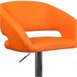 Bowery Hill Contemporary Faux Leather Adjustable Bar Stool in Orange