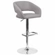 Bowery Hill Contemporary Fabric Adjustable Bar Stool in Gray