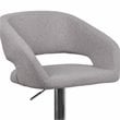Bowery Hill Contemporary Fabric Adjustable Bar Stool in Gray