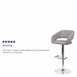 Bowery Hill Contemporary Fabric Adjustable Bar Stool in Gray