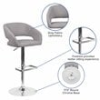 Bowery Hill Contemporary Fabric Adjustable Bar Stool in Gray