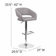 Bowery Hill Contemporary Fabric Adjustable Bar Stool in Gray