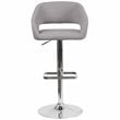 Bowery Hill Contemporary Fabric Adjustable Bar Stool in Gray