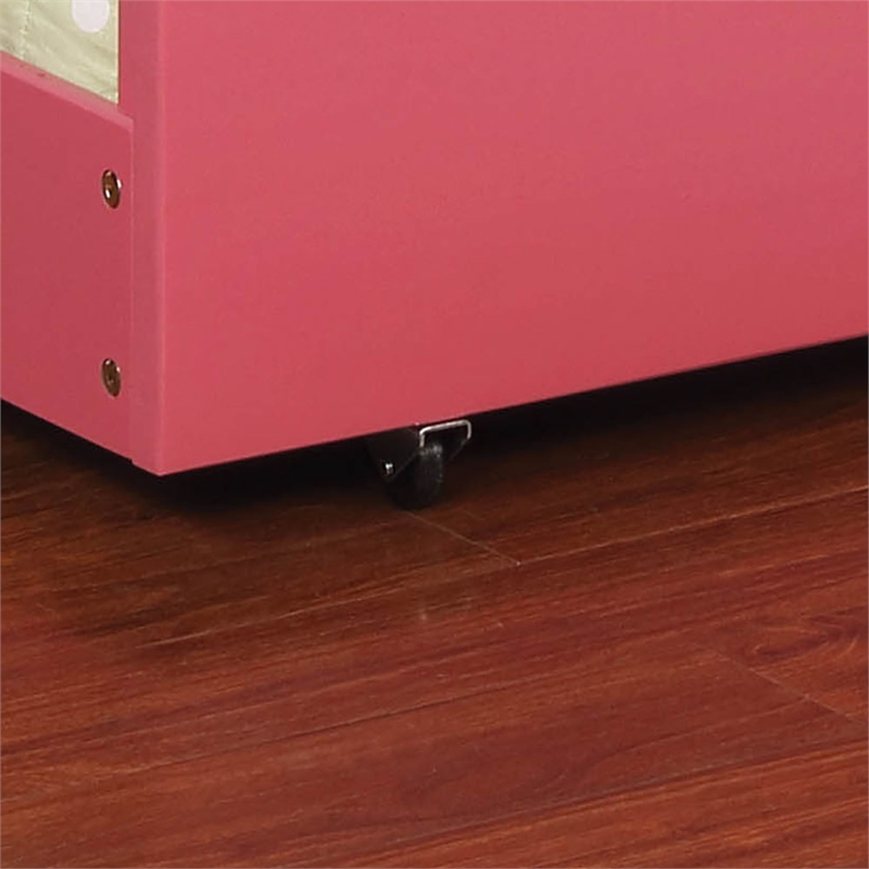 Bowery Hill Transitional Solid Wood Twin Trundle in Pink Finish