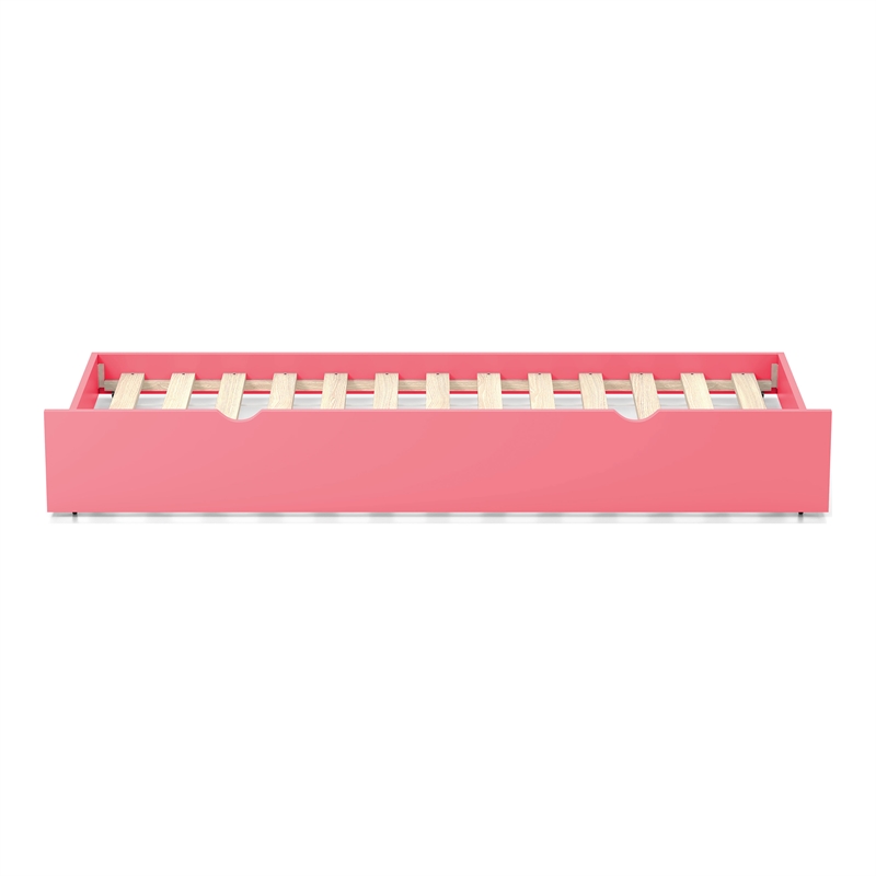 Bowery Hill Transitional Solid Wood Twin Trundle in Pink Finish
