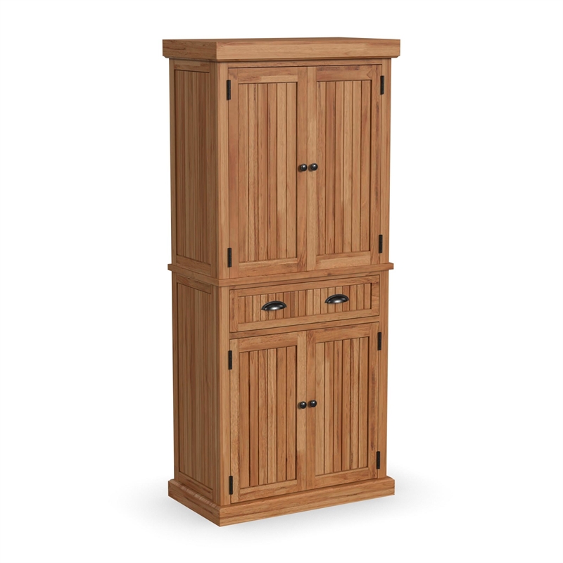 Bowery Hill Traditional Engineered Wood Pantry in Brown Finish