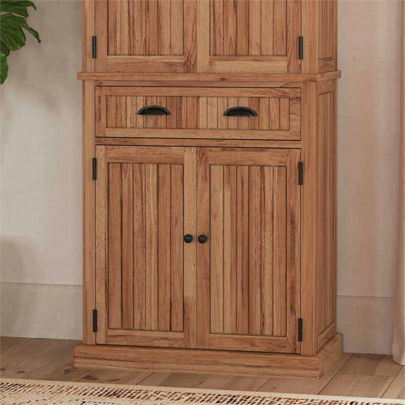 Bowery Hill Traditional Engineered Wood Pantry in Brown Finish