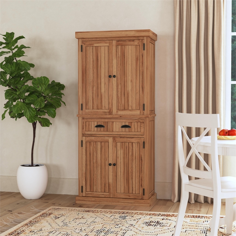 Bowery Hill Traditional Engineered Wood Pantry in Brown Finish