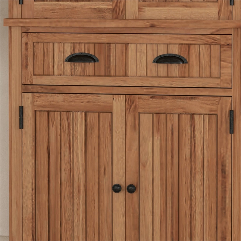 Bowery Hill Traditional Engineered Wood Pantry in Brown Finish