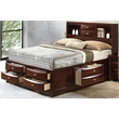 Bowery Hill Transitional Queen Storage Bed in Espresso Finish