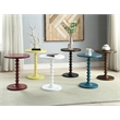 Bowery Hill Contemporary Wood Round Top Pedestal End Table in Red