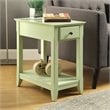 Bowery Hill Contemporary 1 Drawer and Shelf End Table in Light Green