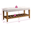 Bowery Hill Fabric Upholstered Bench with Bottom Shelf in Light Gray and Oak