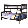 Bowery Hill Transitional Twin Over Full Wood Bunk Bed in Black Finish