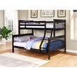 Bowery Hill Transitional Twin Over Full Wood Bunk Bed in Black Finish