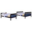 Bowery Hill Transitional Twin Over Full Wood Bunk Bed in Black Finish