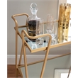 Bowery Hill Mid-Century Mirrored Metal Bar Cart in Gold Finish