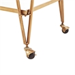 Bowery Hill Mid-Century Mirrored Metal Bar Cart in Gold Finish