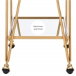 Bowery Hill Mid-Century Mirrored Metal Bar Cart in Gold Finish