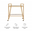 Bowery Hill Mid-Century Mirrored Metal Bar Cart in Gold Finish