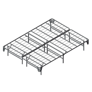 bowery hill transitional metal full bed frame in silver finish