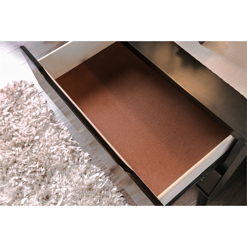 Bowery Hill Mid-Century Modern Wood 4-Drawer Chest in Black Finish