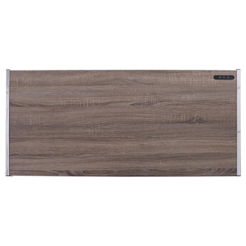 Bowery Hill Wood Top Writing Desk with USB Dock in Weathered Oak and Chrome