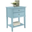 Bowery Hill Contemporary Wood Veneer 2 Drawer End Table in Blue