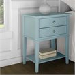 Bowery Hill Contemporary Wood Veneer 2 Drawer End Table in Blue