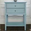 Bowery Hill Contemporary Wood Veneer 2 Drawer End Table in Blue