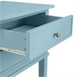 Bowery Hill Contemporary Wood Veneer 2 Drawer End Table in Blue