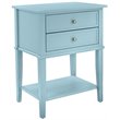 Bowery Hill Contemporary Wood Veneer 2 Drawer End Table in Blue