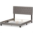 Bowery Hill Modern Tufted Queen Low Profile Bed in Light Gray