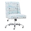 Bowery Hill Transitional Wood Upholstered Glasses Office Chair in Blue